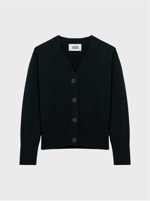 Merino Wool V-Neck Cardigan ALPHA STUDIO | AD8103E2002